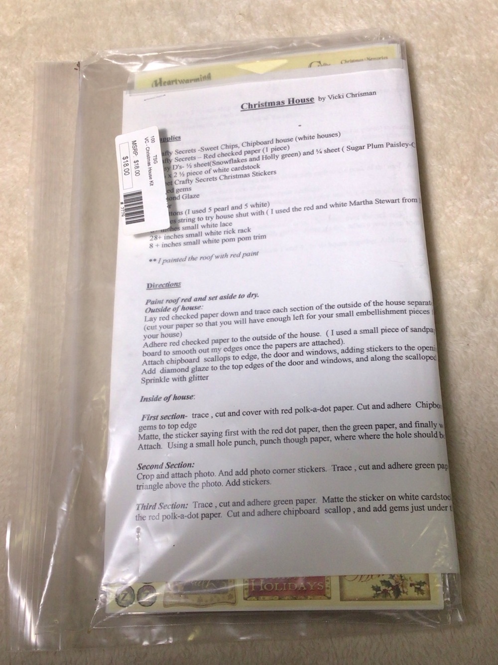 Holiday Craft Kit - Christmas House Paper Project